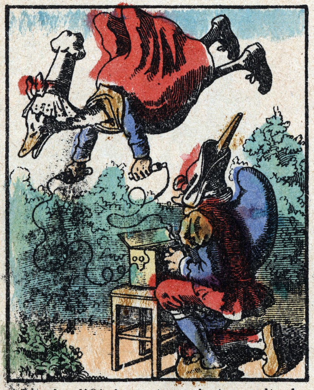 Dr. Pulcinella (Polichinelle) története. Imaging Pellerin fametszete - Epinal, sd. 19. század vége. alkotó: French School