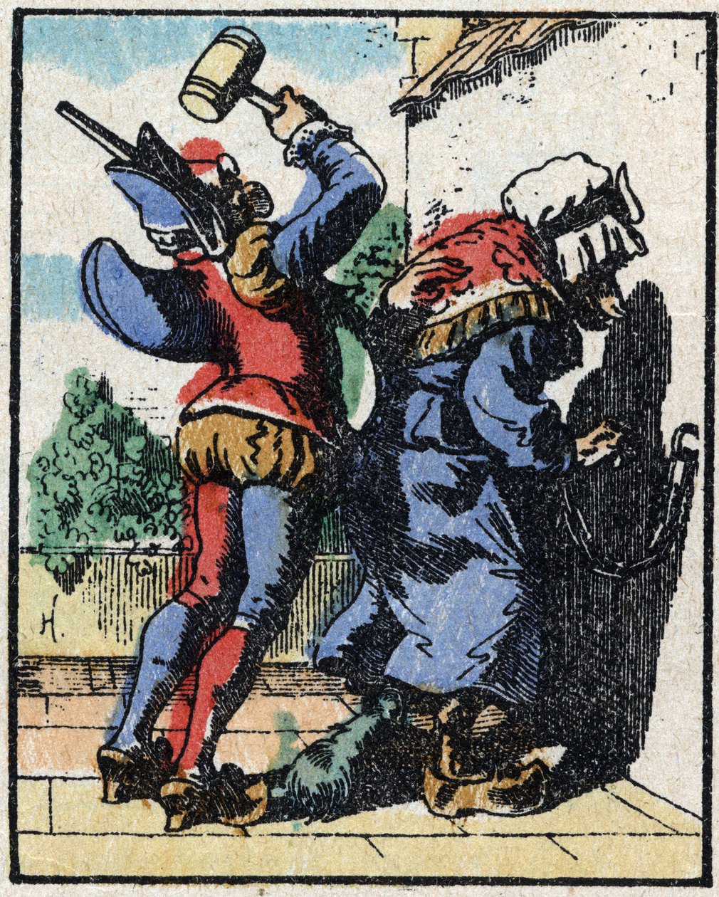 Dr. Pulcinella (Polichinelle) története. Imaging Pellerin fametszete - Epinal, sd. 19. század vége. alkotó: French School
