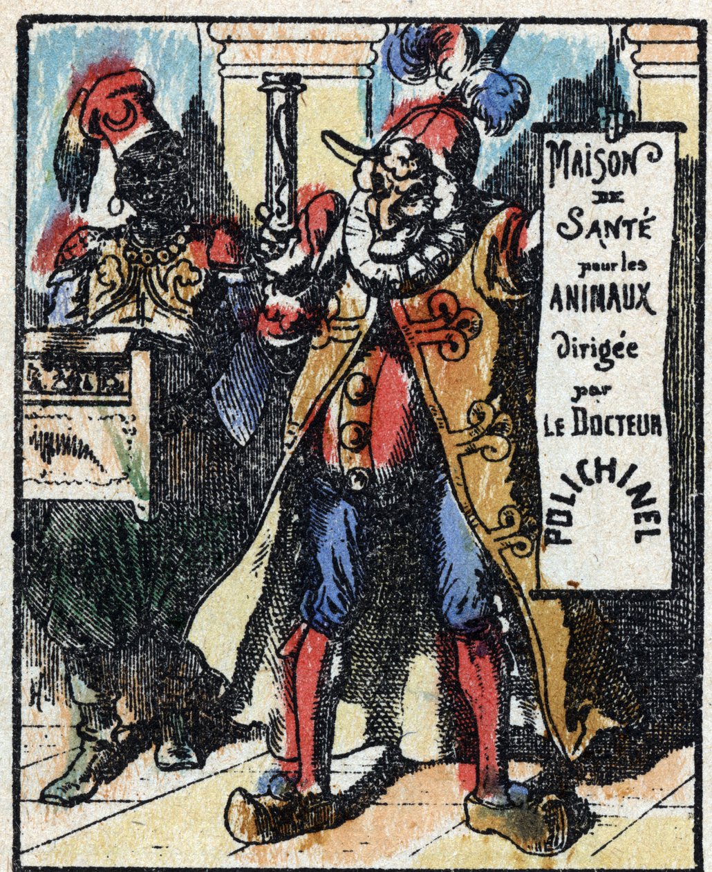 Dr. Pulcinella (Polichinelle) története. Imaging Pellerin fametszete - Epinal, sd. 19. század vége. alkotó: French School