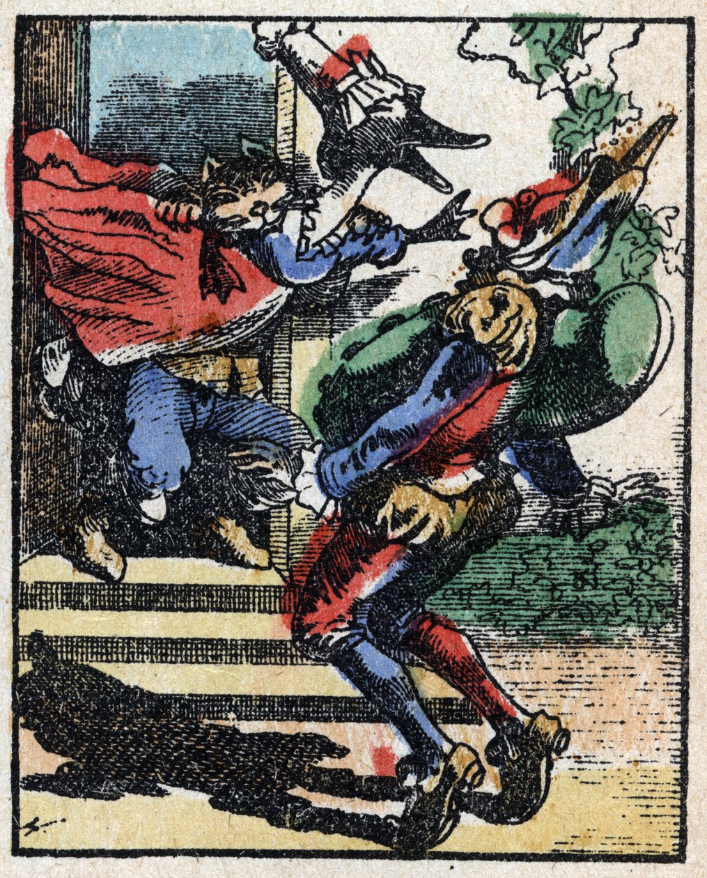 Dr. Pulcinella (Polichinelle) története. Imaging Pellerin fametszete - Epinal, sd. 19. század vége. alkotó: French School
