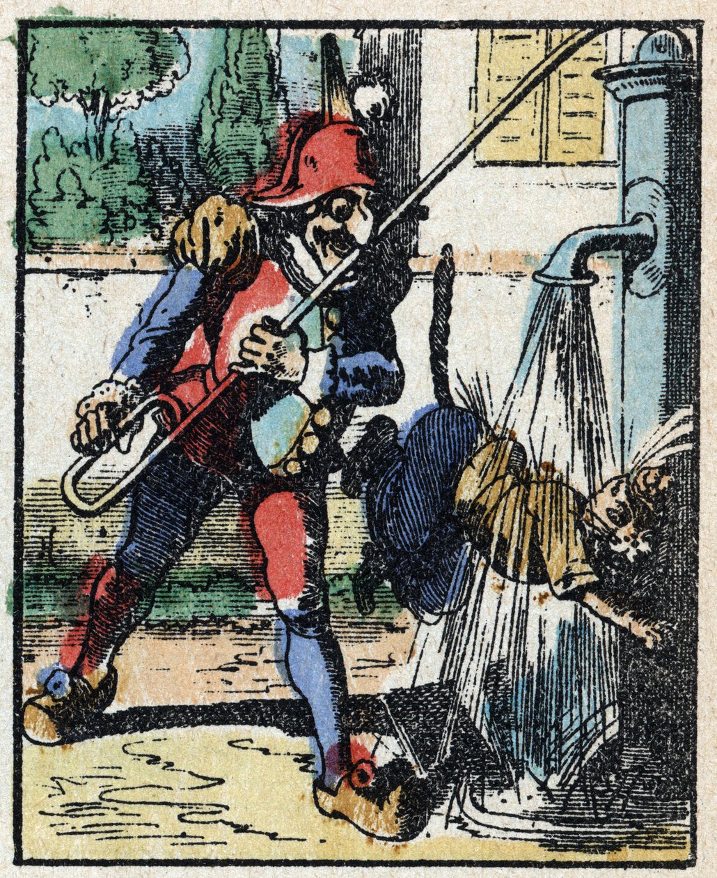 Dr. Pulcinella (Polichinelle) története. Imaging Pellerin fametszete - Epinal, sd. 19. század vége. alkotó: French School