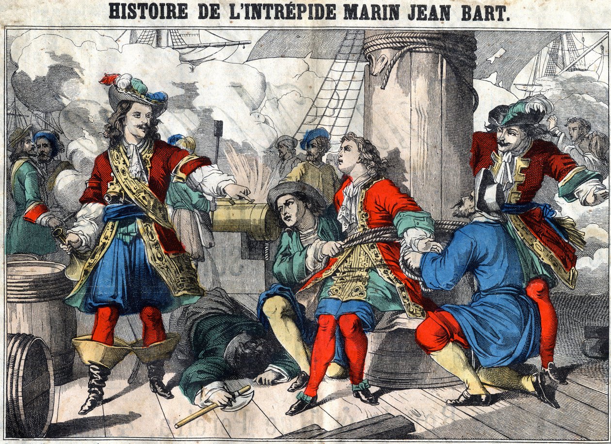 A rettenthetetlen tengerész, Jean Bart Jean Bart (1650-1702), francia magánember története. Epinális képalkotás a 19. század végéről. alkotó: French School