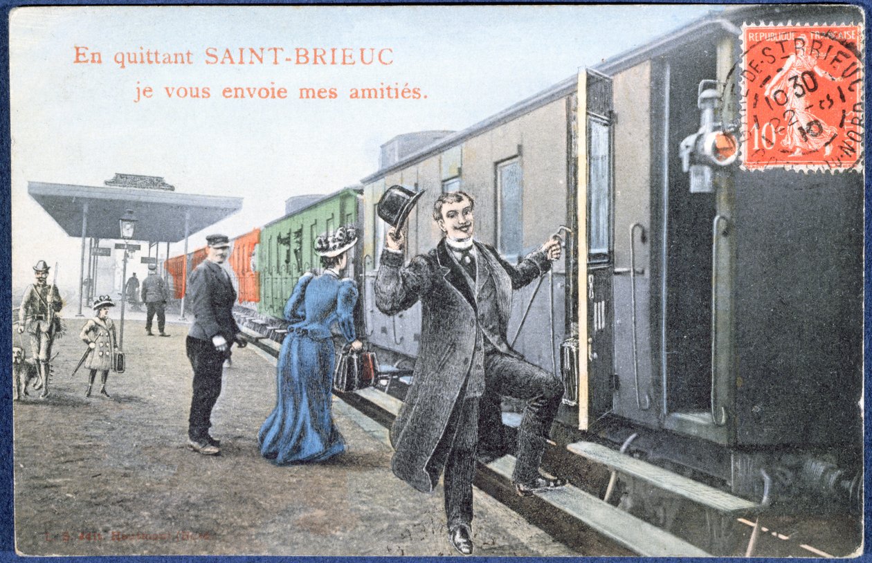 Ünnepi képeslap Saint-Brieuc-ból, 1910 körül (fénykép után) alkotó: French School