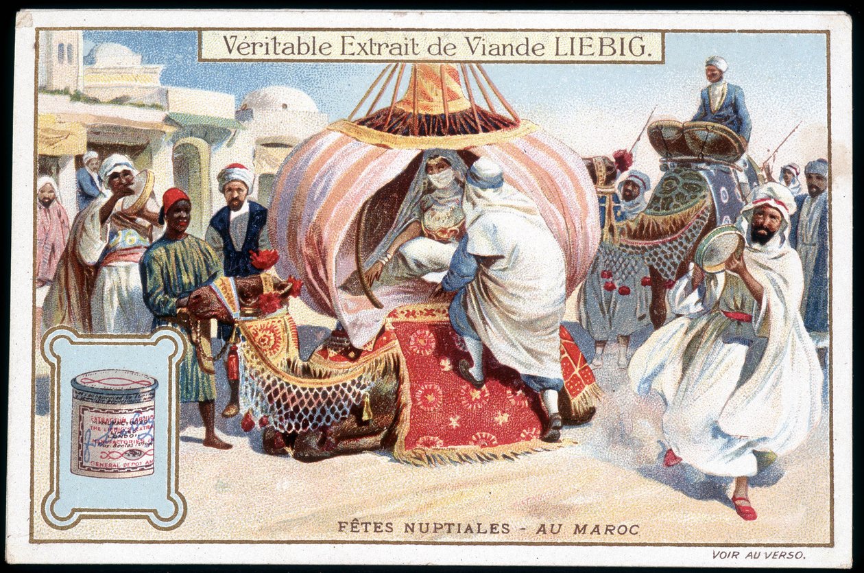 Nászút Marokkóban - chromo. Liebig, 1895. v alkotó: French School