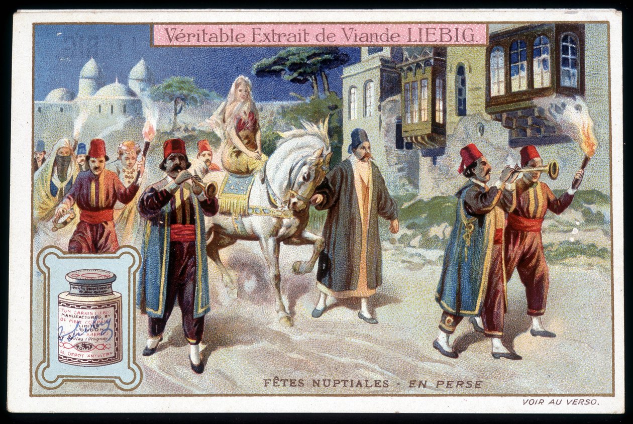 Nászút Perzsiában - chromo. Liebig, 1895. v alkotó: French School