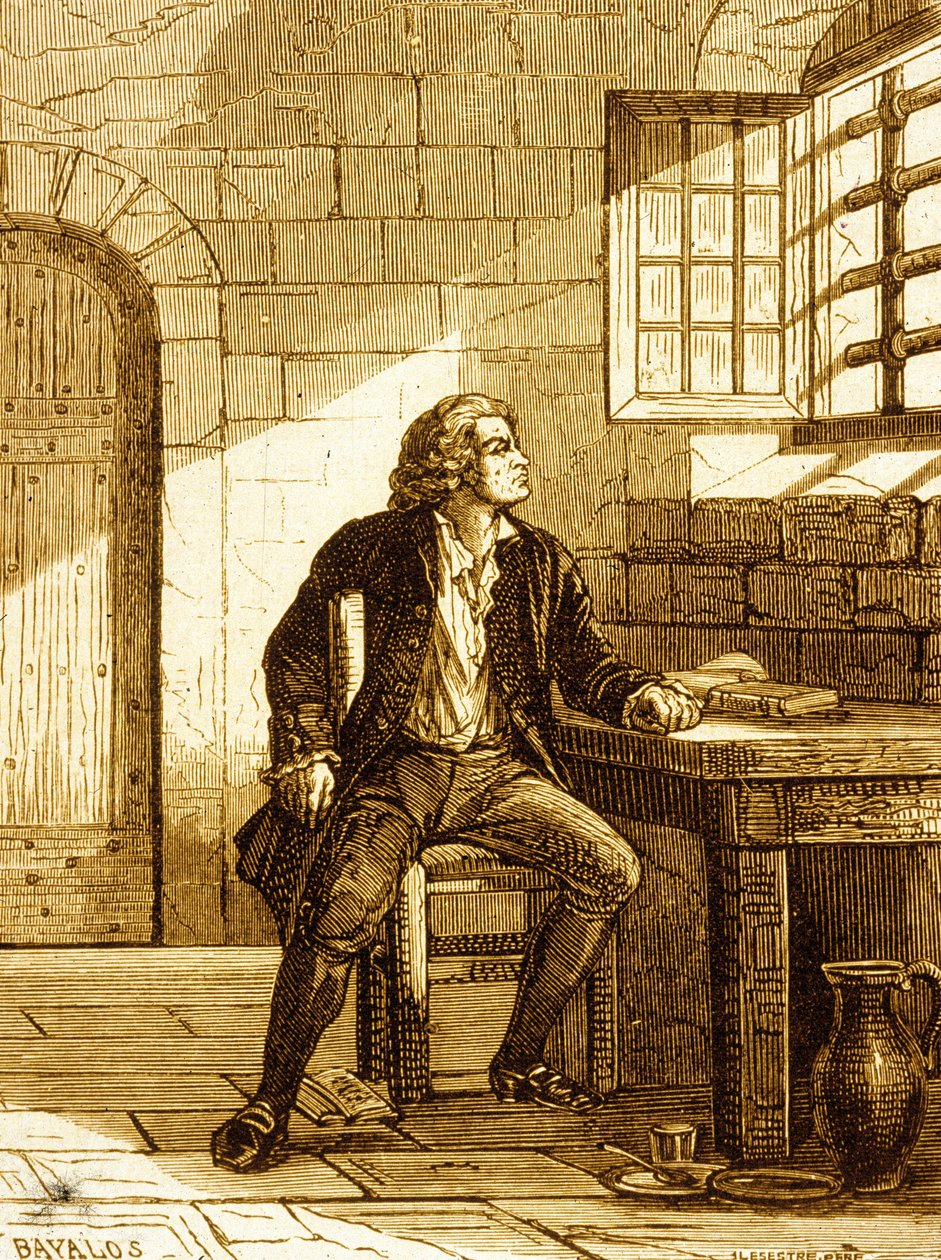 Honore-Gabriel Riquetti, Mirabeau grófja a Fort de Joux-ban 1775-ben (metszet) alkotó: French School
