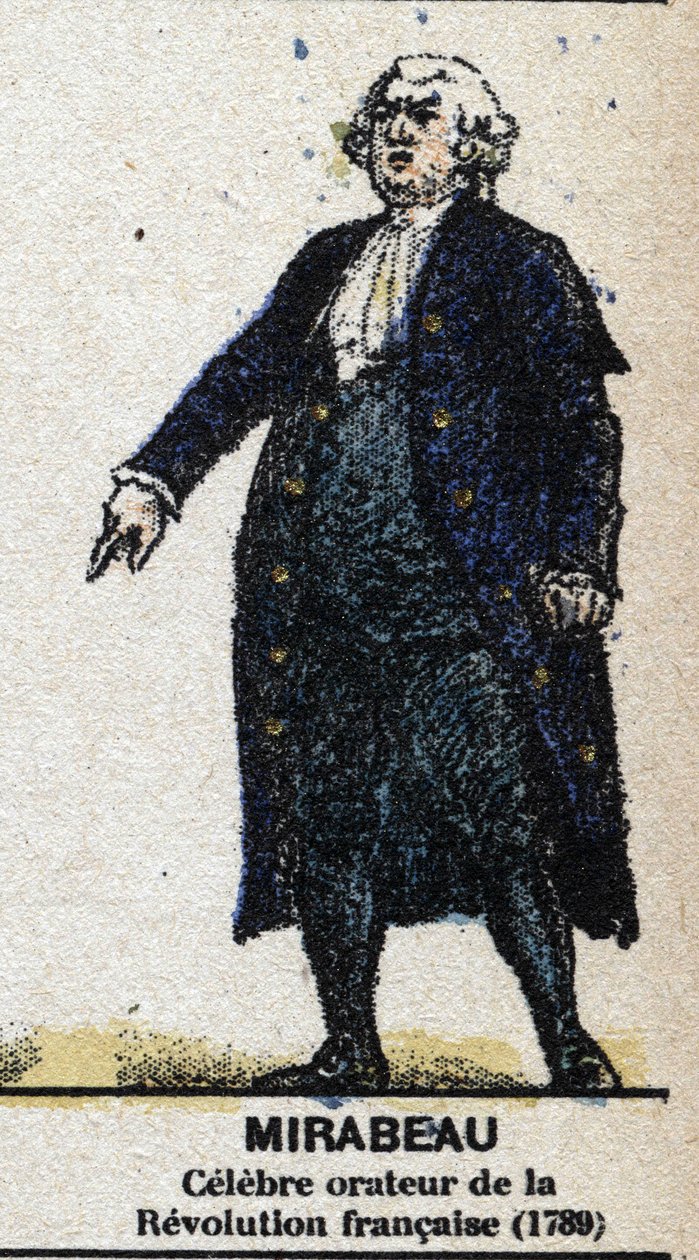 Honore Gabriel (Honore-Gabriel) Riqueti, Mirabeau grófja (1749-1791), francia politikus. A „” Galeriede Franciaország királyai és királynői és jeles karakterei 1643 és 1895 között” című filmben” Az epinal képe. alkotó: French School