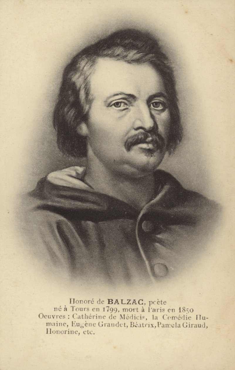 Honore de Balzac (1799-1850), francia regény- és drámaíró (litho) alkotó: French School