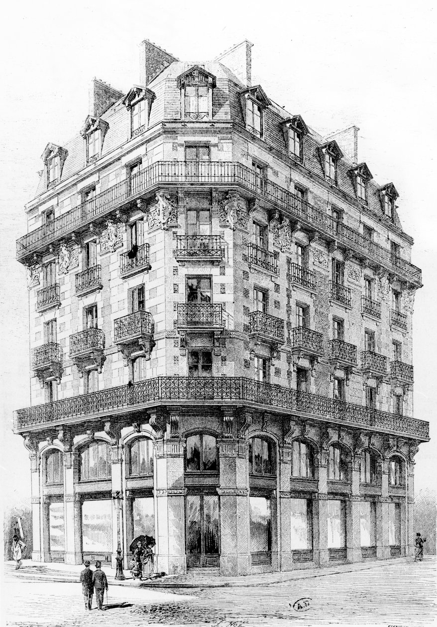 Ház a rue Etienne-Marcel, Párizs, 19. század végén alkotó: French School