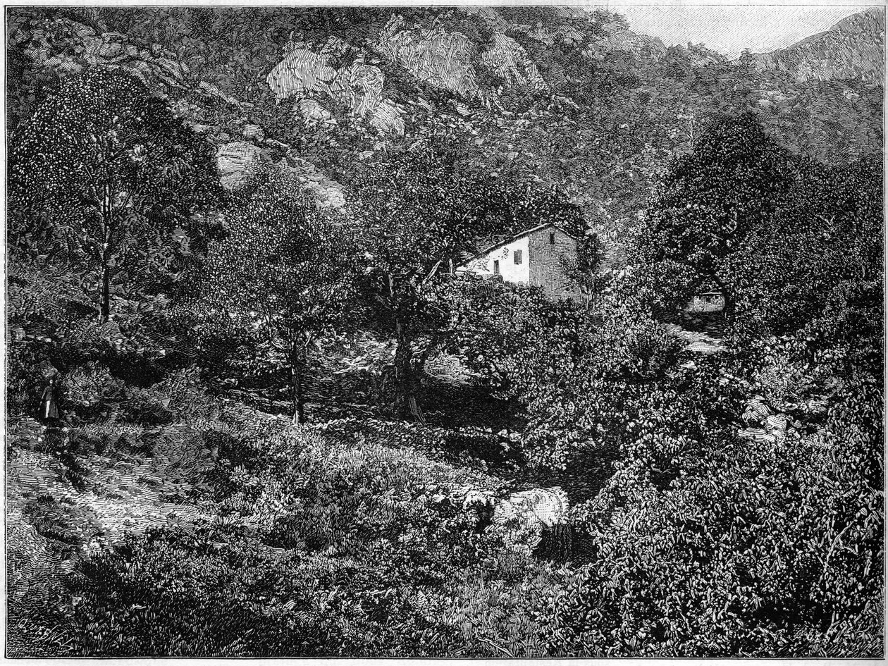Banditák háza a korzikai Penticában. alkotó: French School