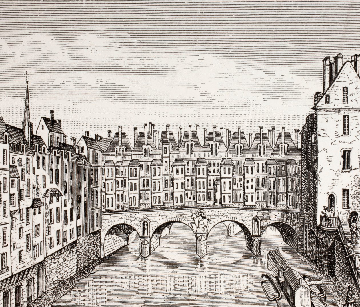 Házak a Saint-Michel hídon, Párizs, 1875 alkotó: French School