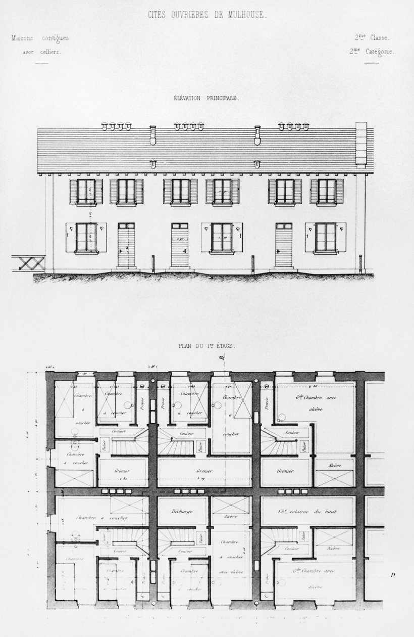 Lakásépítés Mulhouse-ban, a 19. század végén alkotó: French School