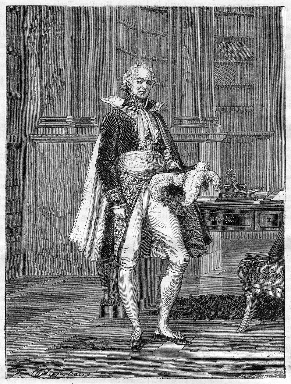 Hugues Bernard Maret (1763-1839), Bassano hercege, francia politikus (1807) - Adolphe Thiers „A birodalom története a konzulátus történetét követve” című művében -1879 - magángyűjtemény alkotó: French School