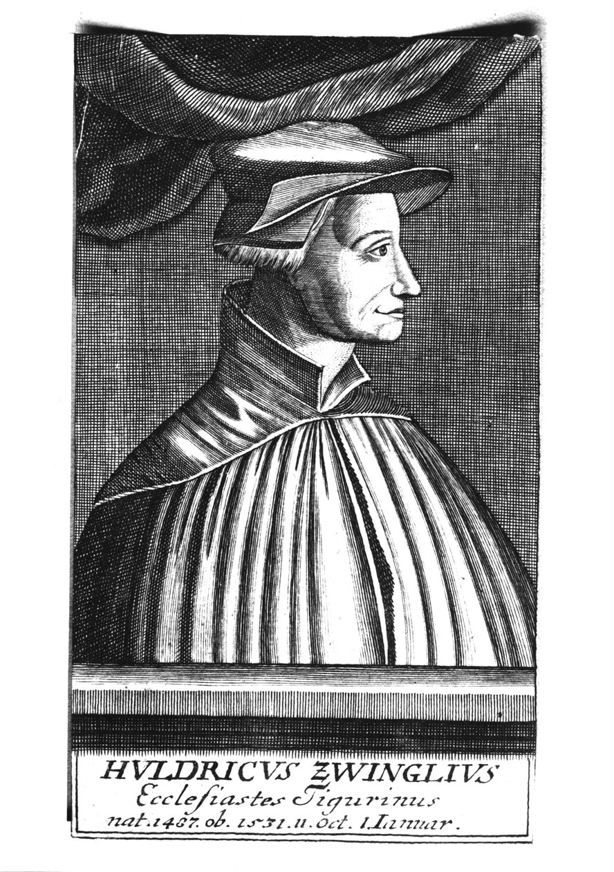 Huldrych Zwingli (1484-1531) alkotó: French School