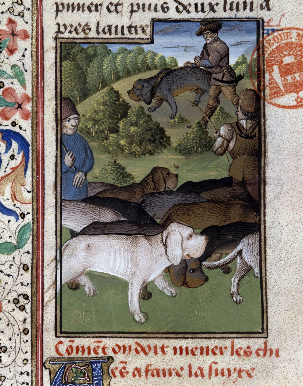 Vadászkutyák – Gaston Phoebus, Foix grófja, Béarn ura „” vadászkönyvében” alkotó: French School