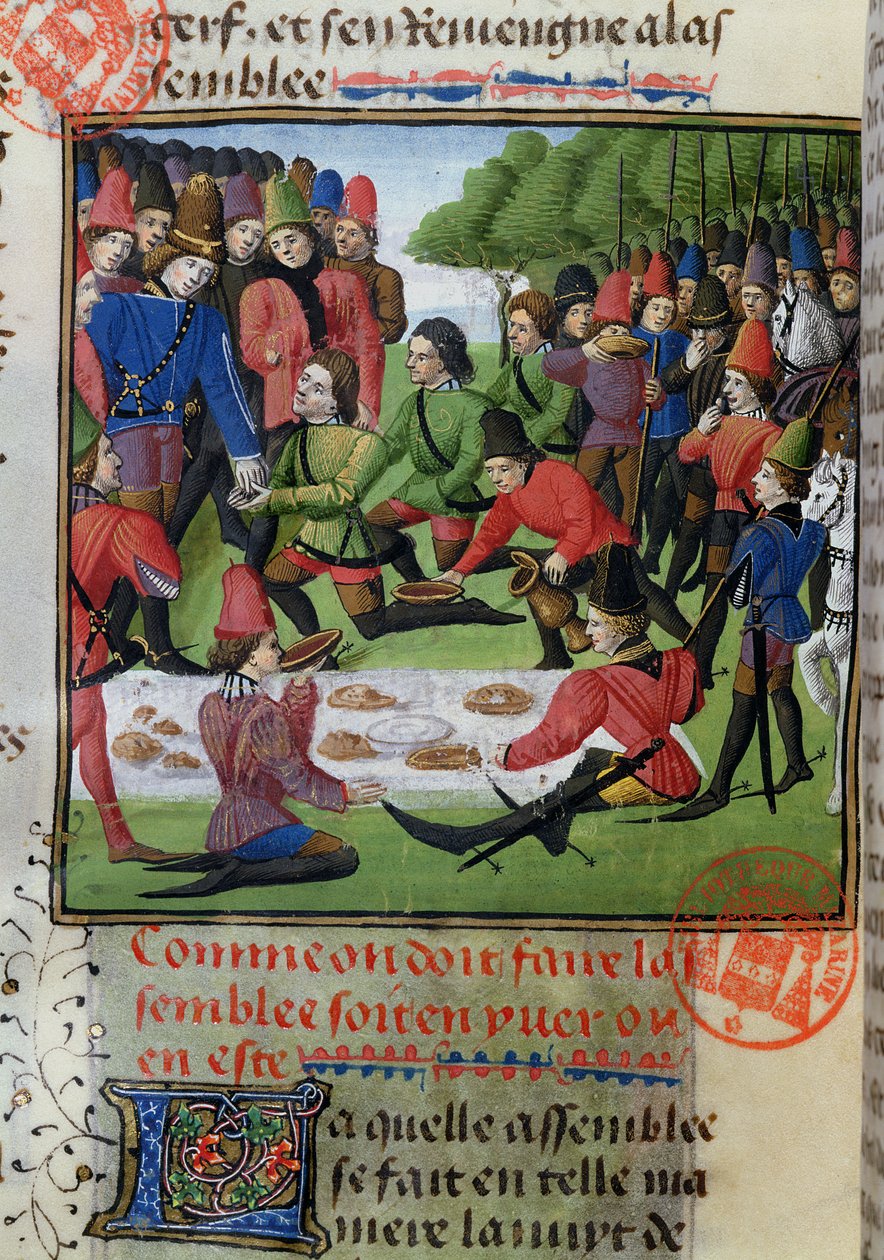 Vadászati ​​ebéd, Gaston Phebus de Foix (1331-91) Vadászkönyvéből alkotó: French School
