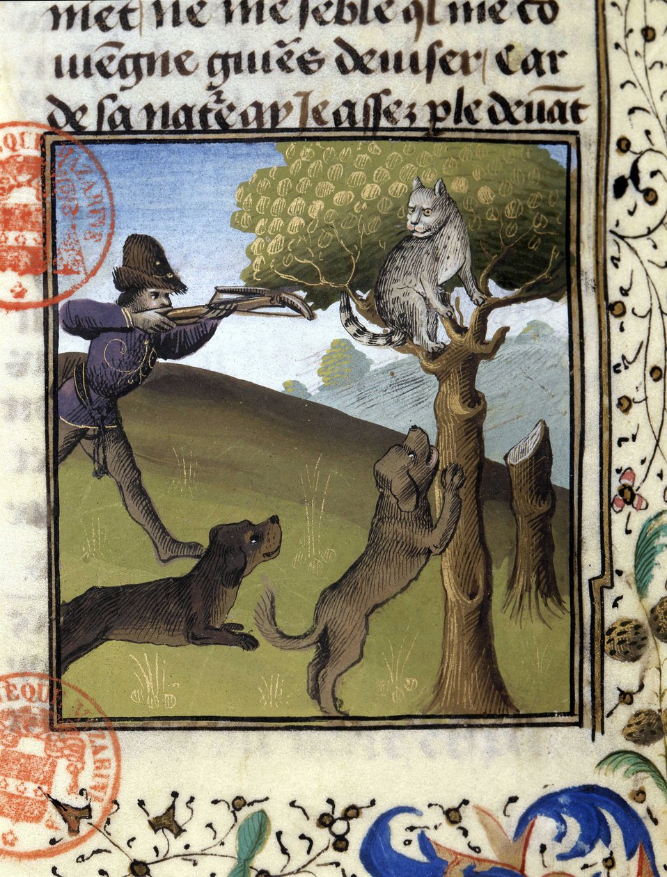 Vadászati jelenet hiúzzal – Gaston Phoebus, Foix grófja, Béarn ura, a „Vadászat könyvében”” alkotó: French School