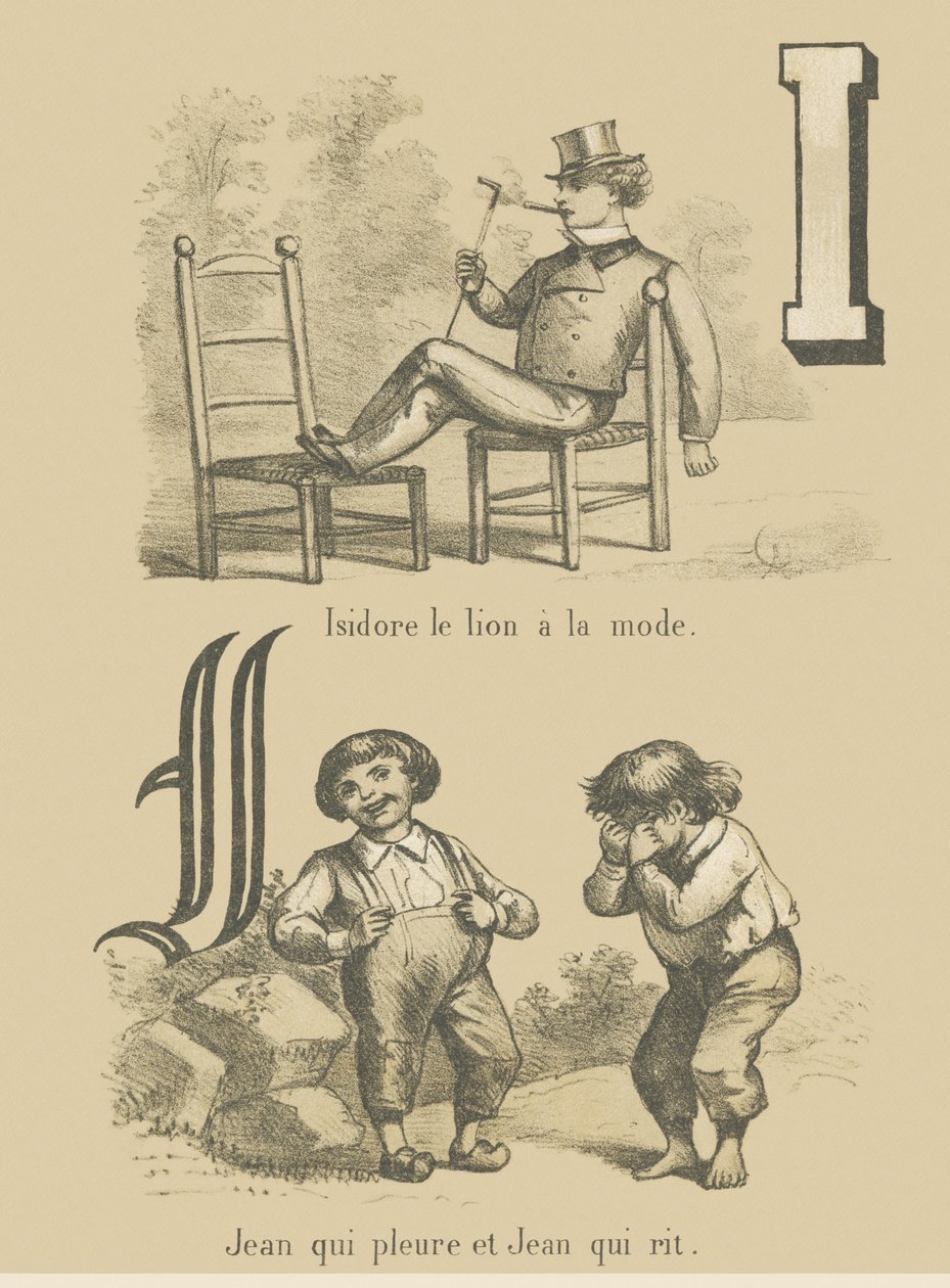 I J: Isidore, a divatos oroszlán/John sír és John nevet alkotó: French School
