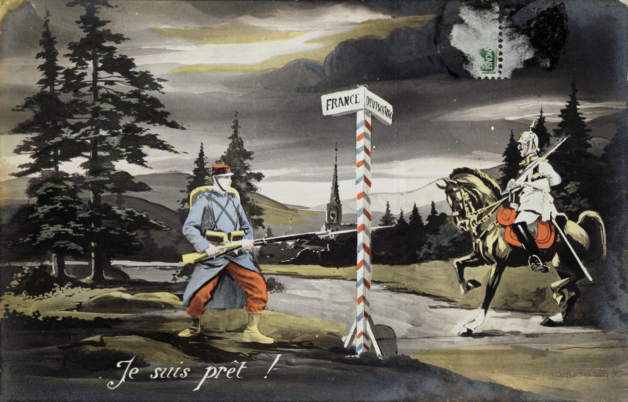 Készen vagyok, első világháborús képeslap, 1914 alkotó: French School