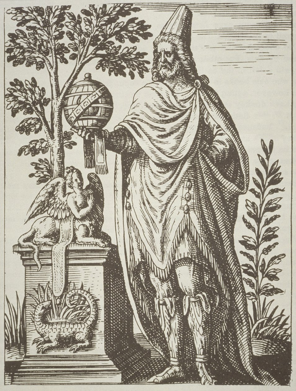 Tyanai Apollonius ideális portréja, Jean-Jacques Boissard varázslatos varázslatából, 1605-ben, megjelent az A History of Magic 19. század végén alkotó: French School