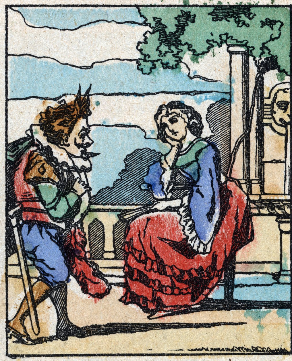Illusztráció a „Riquet a la houppe” című meséhez, Charles Perrault (1628-1703) francia író. Imaging Pellerin fametszete - Epinal, sd. 19. század vége. alkotó: French School