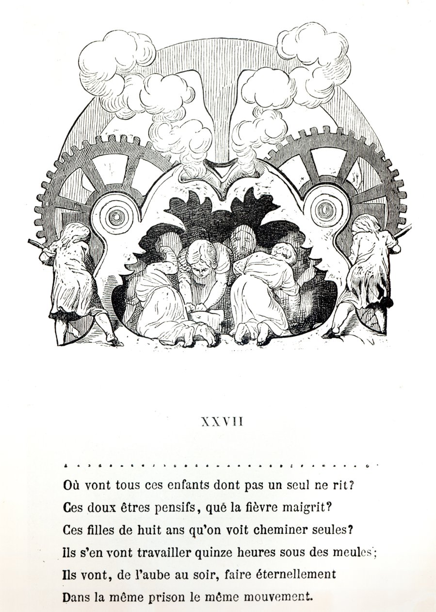 Illusztráció Victor Hugo (1802-85) gyermekmunkáról szóló verséhez, 1880 körül, kiadó: Hetzel alkotó: French School