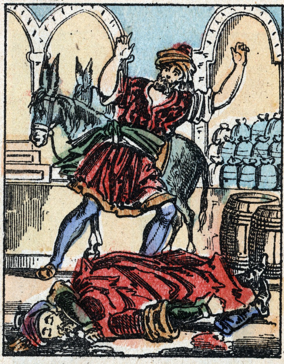 Illusztráció az Ezeregyéjszaka meséihez. Ali-Baba (Ali Baba).Fametszet az Imaging Pellerin - Epinal, sd. 19. század vége. alkotó: French School