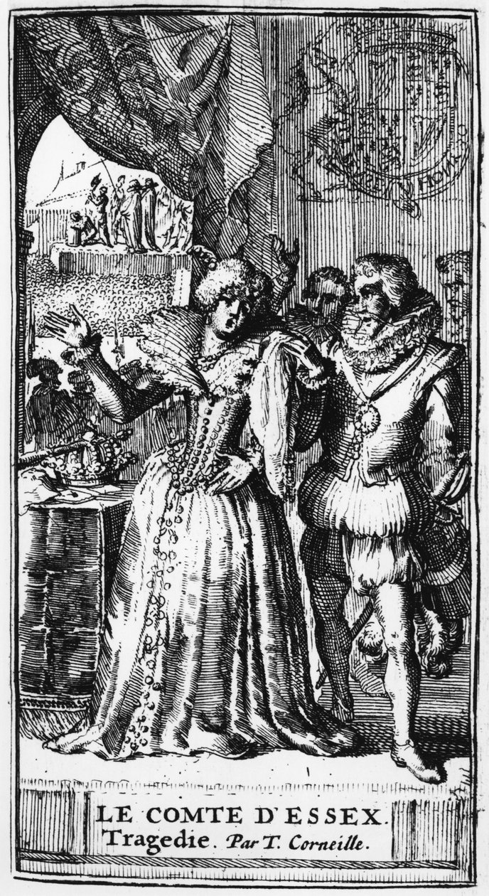 Illusztráció a Le Comte dEssexből, Thomas Corneille (1625-1709) 1680-ban megjelent alkotó: French School