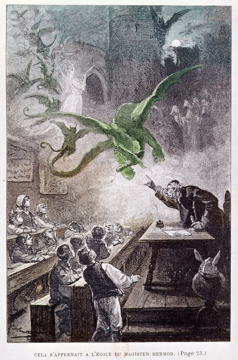 Illusztráció a Kárpátok várából, Jules Verne (1828-1905) 1892 alkotó: French School