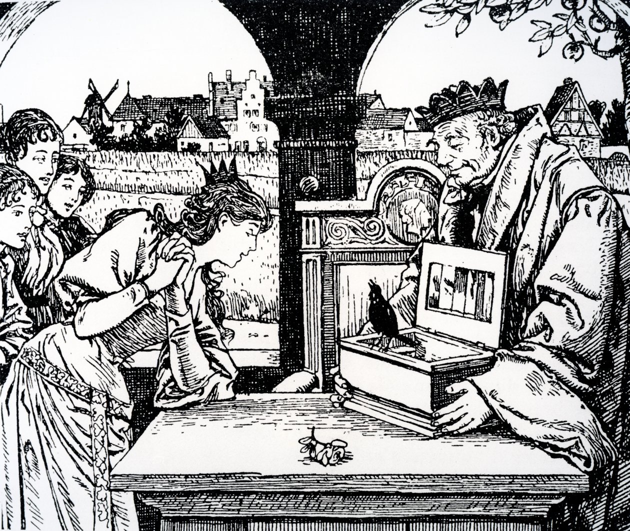 Illusztráció: Hans Christian Andersen A hercegnő és a disznópásztor alkotó: French School
