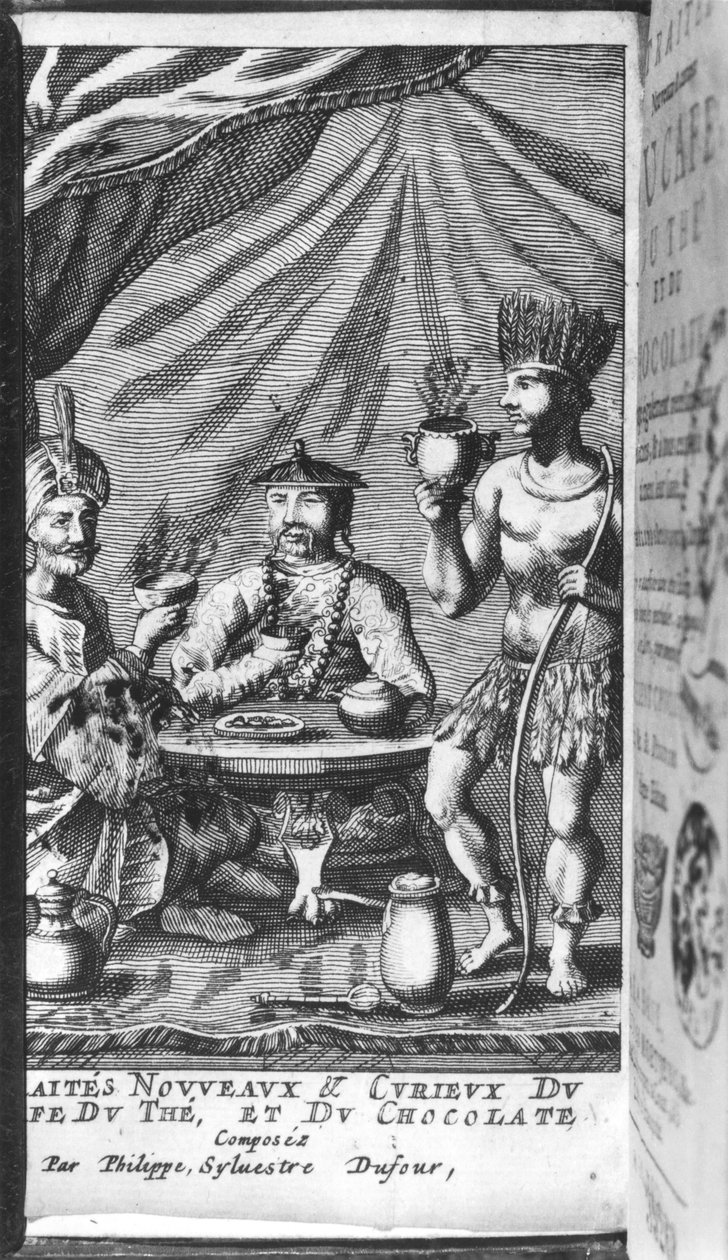 Illusztráció Philippe Sylvestre Dufour új és érdekes kávéról, teáról és csokoládéról szóló traktátusából, La Haye, 1693. alkotó: French School