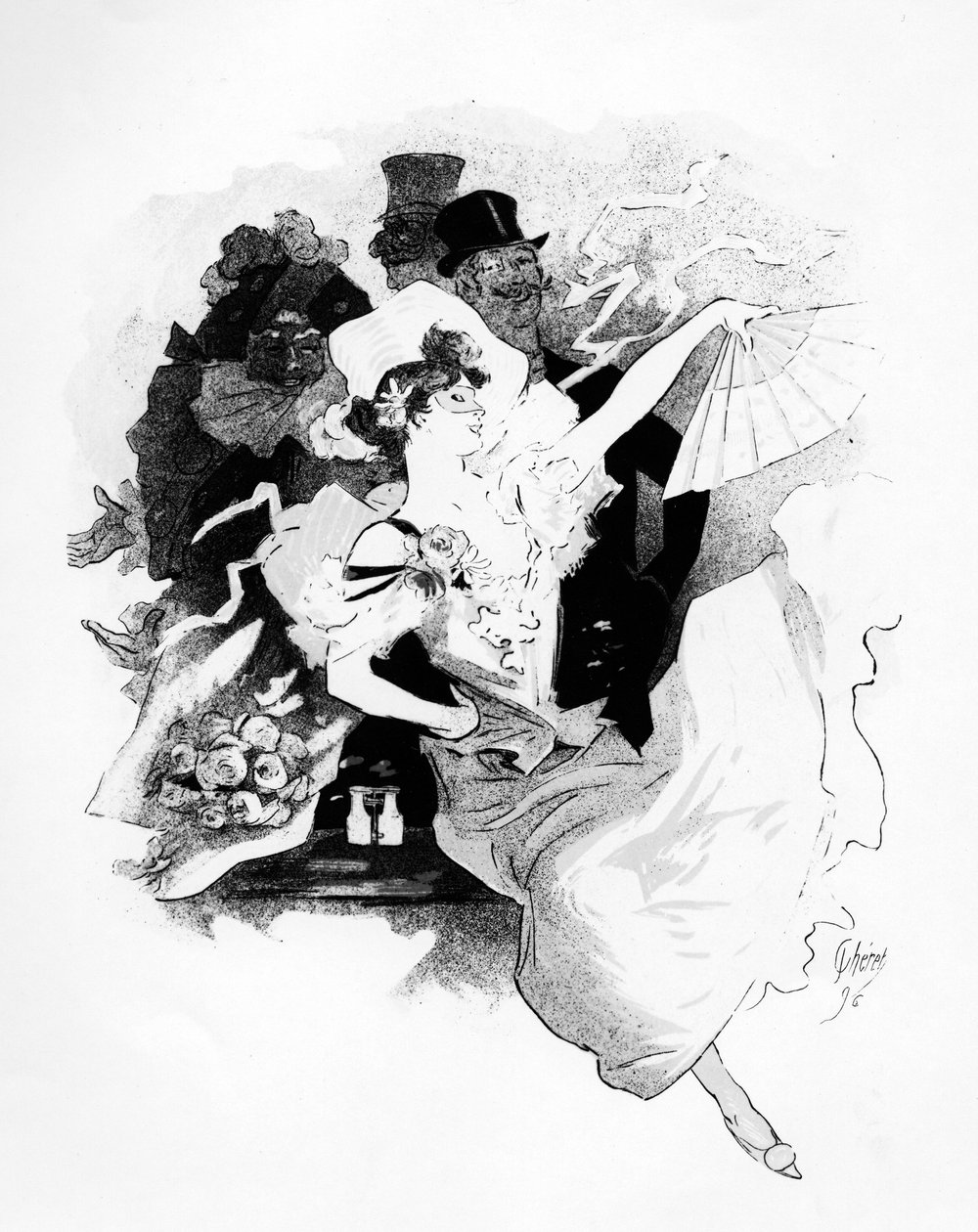 Illusztráció az első párizsi Grand Bal Masque Theatre de LOperát reklámozó plakátról, Jules Cheret, 1896 alkotó: French School