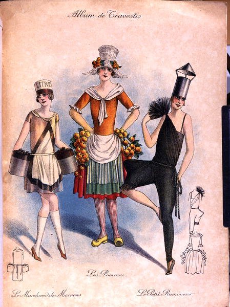 Illusztráció az „Album de Travestis”-ból, 1920-30 körül (színes litó) alkotó: French School