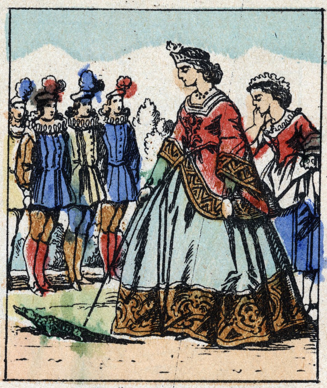 Illusztráció Charles Perrault „Hamupipőke vagy A kis üvegpapucs” című meséjéről. Imaging Pellerin fametszete - Epinal, sd. 19. század vége. alkotó: French School