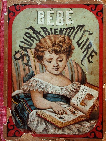 Illusztráció egy olvasni tanuló gyermekről (színes litó) alkotó: French School
