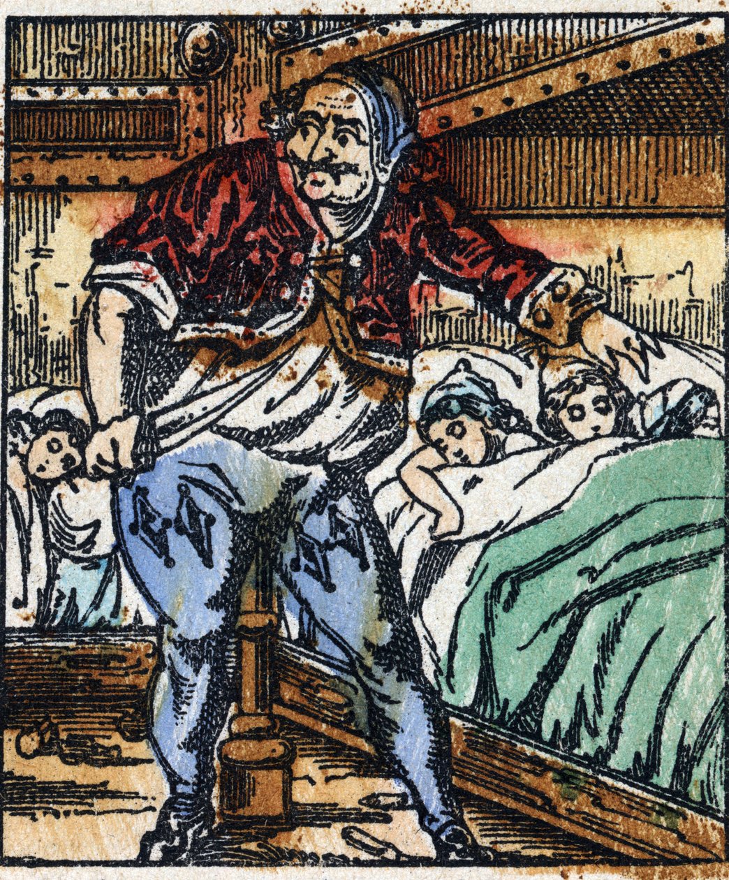 Illusztráció Charles Perrault "" Le petit poucet "" meséjéről. Imaging Pellerin fametszete - Epinal, sd. 19. század vége. alkotó: French School