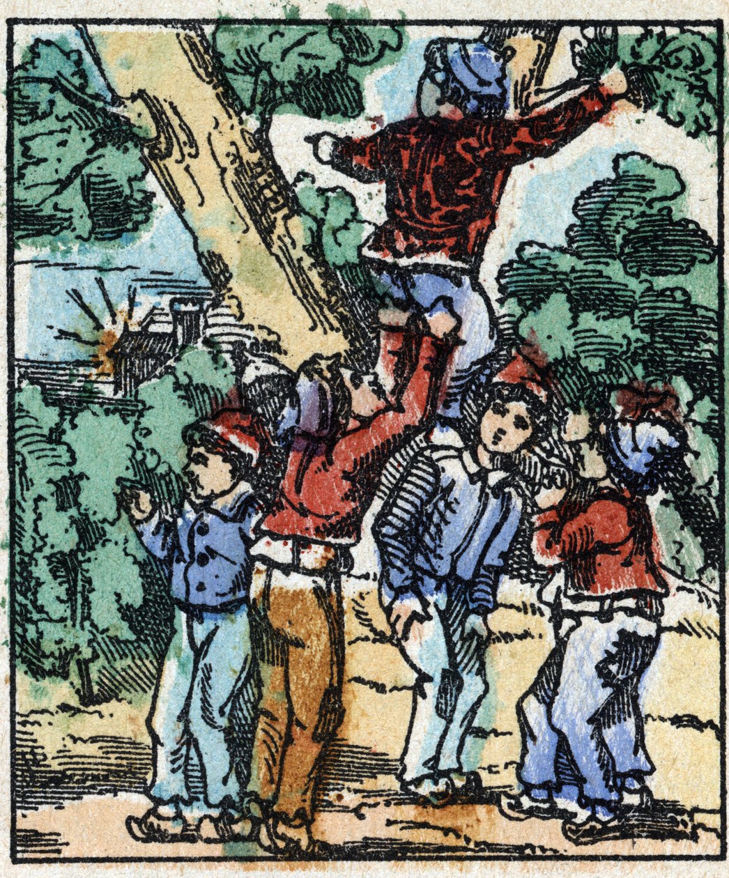 Illusztráció Charles Perrault "" Le petit poucet "" meséjéről. Imaging Pellerin fametszete - Epinal, sd. 19. század vége. alkotó: French School