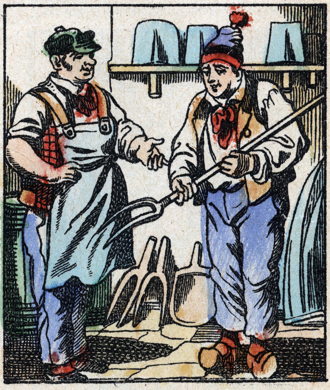 Illusztráció a meséhez: „Az ördögvilla „” Fametszet az Imaging Pellerin-ből - Epinal, sd. 19. század vége. alkotó: French School