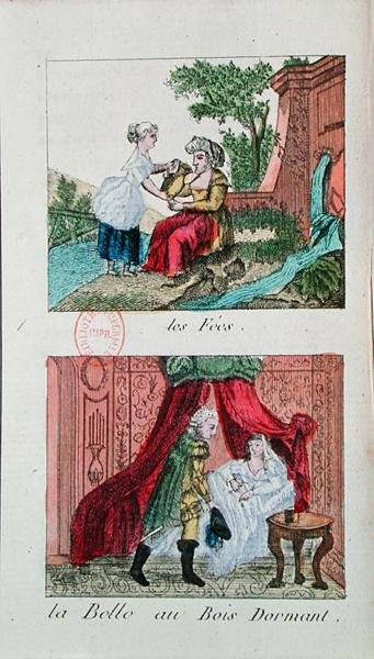 Illusztrációk Charles Perrault (1628-1703) meséihez: „A tündérek” és a „Csipkerózsika” alkotó: French School