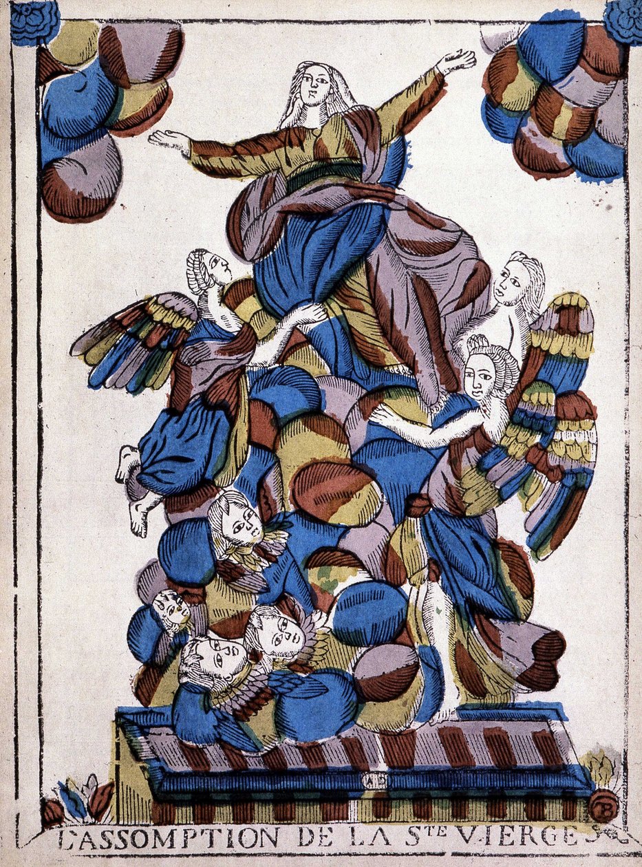 Epinal képe: A Szűz mennybemenetele c. 1820, „A népszerű kép” Pierre Louis Duchartre és René Saubrier, Librairie de France alkotó: French School