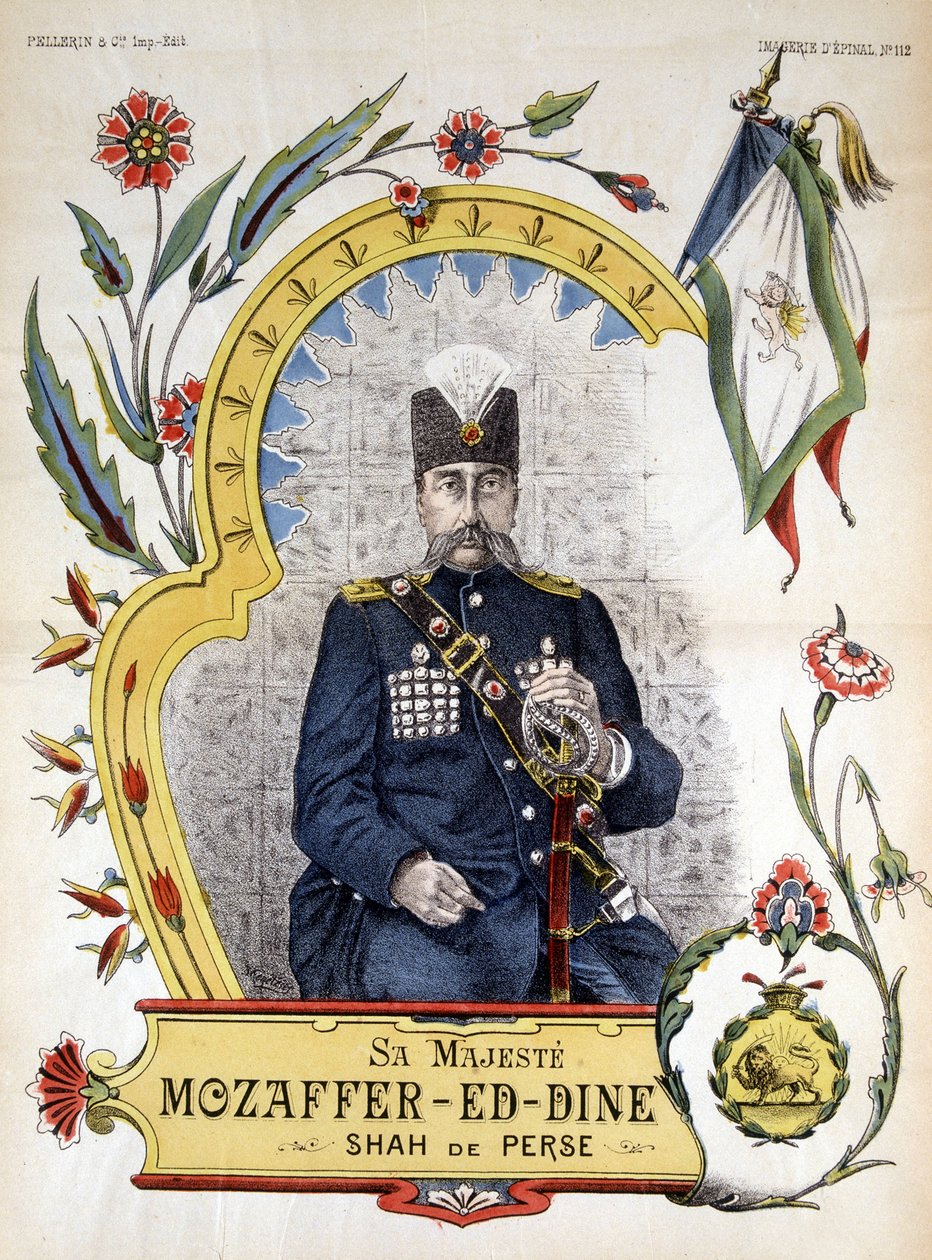 Image of epinal, Mozaffer ed dine (Mozaffer-ed-dine, Mozzafar-al-Din, Mozzafar al Din, Mozaffaredin) shah of Persia from 1896 to 1906. alkotó: French School