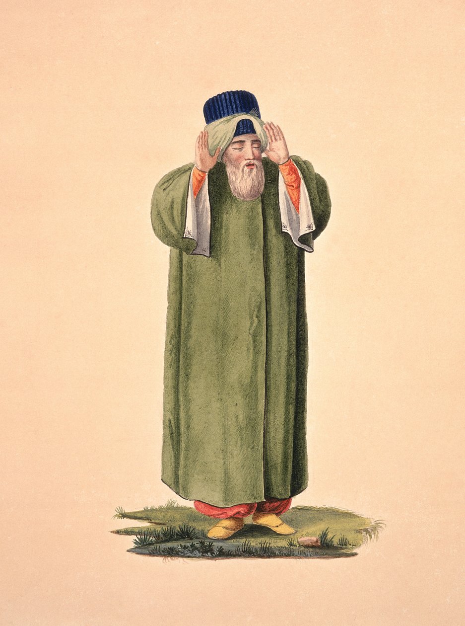 Imámra hívó imám, valószínűleg Cousinery által, oszmán korszak, 18. század harmadik negyede (wc papíron) alkotó: French School