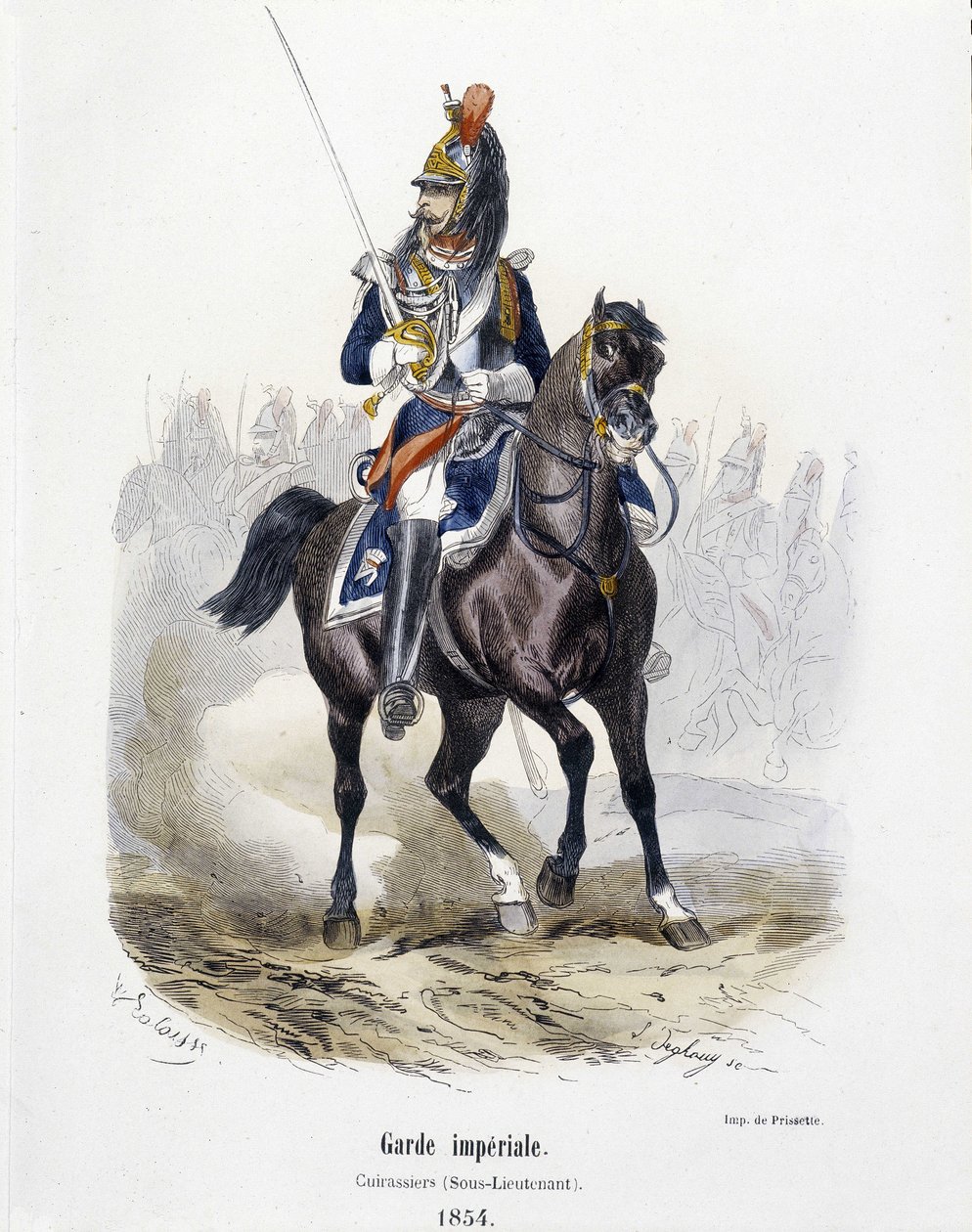 Birodalmi gárda: Cuirassiers 1854-ben – A. Barbier „Hadseregtörténetében” alkotó: French School