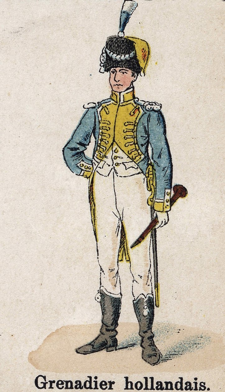 I. Napóleon császári gárda: holland gránátos – zenész. Tányér Lienhart és Humbert Les Uniforms de l