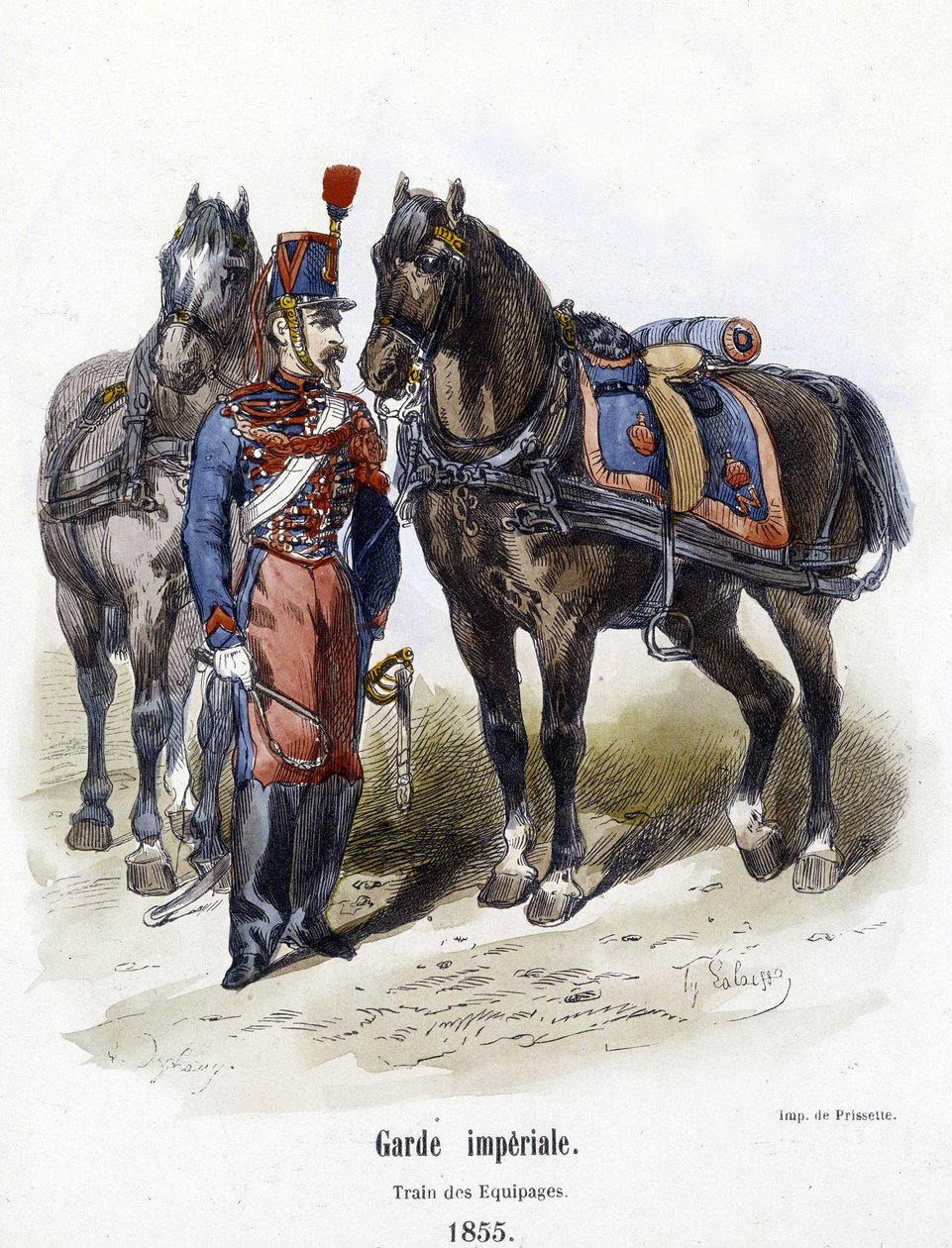 Birodalmi Gárda: a legénység vonata 1855-ben – A. Barbier „” Histoire de l