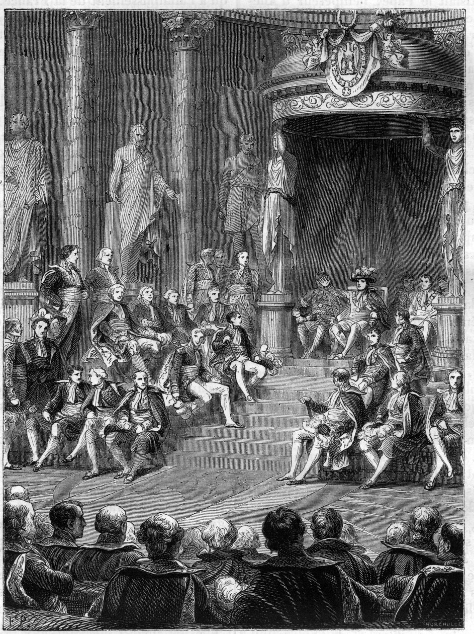 Birodalmi szeánsz a szenátusban: Napóleon beszéde az új olasz királyság alkotmányáról 1805-ben - Adolphe Thiers „Histoire de l