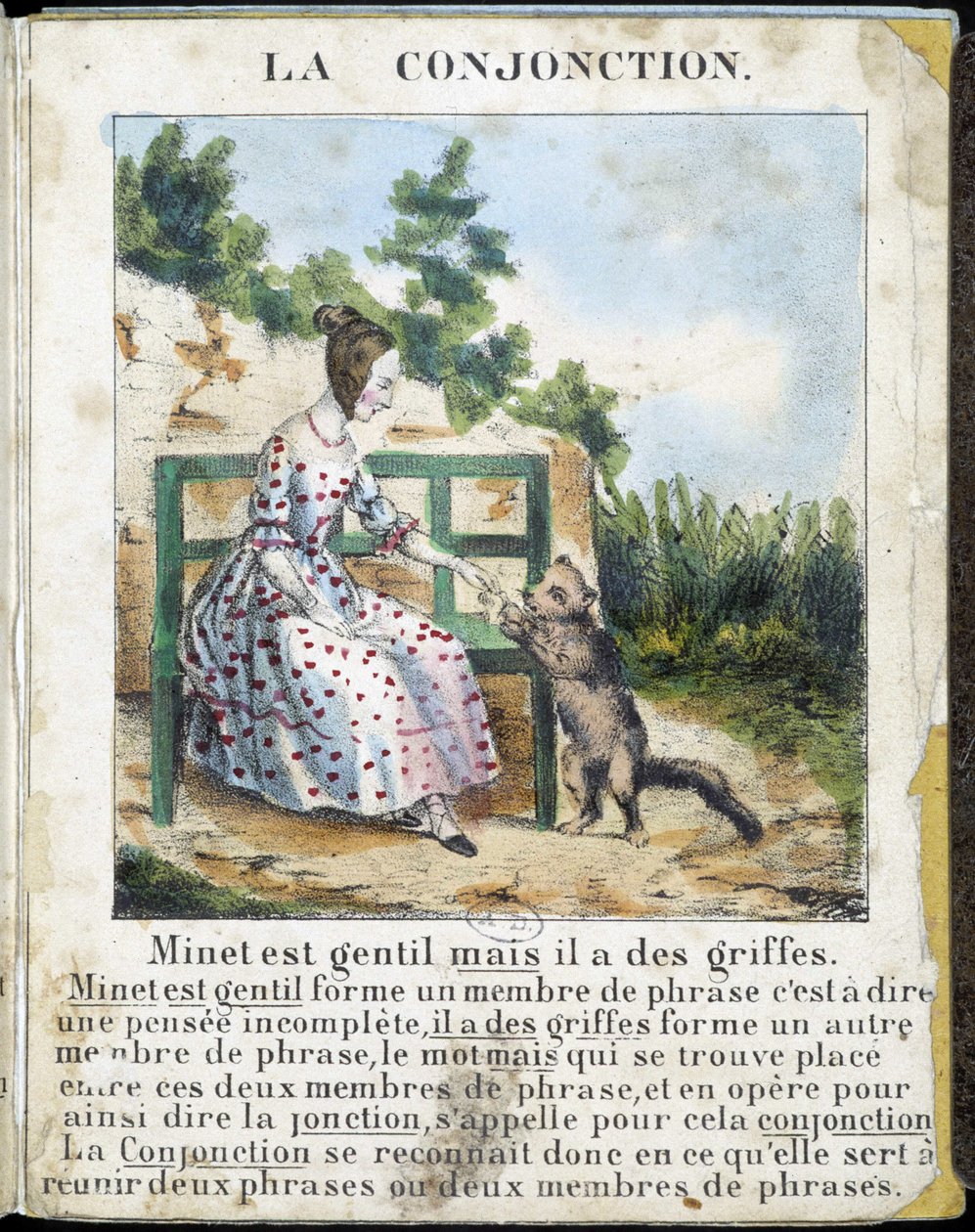 A „La grammaire en images” szórólap albumában, 1850 körül. alkotó: French School