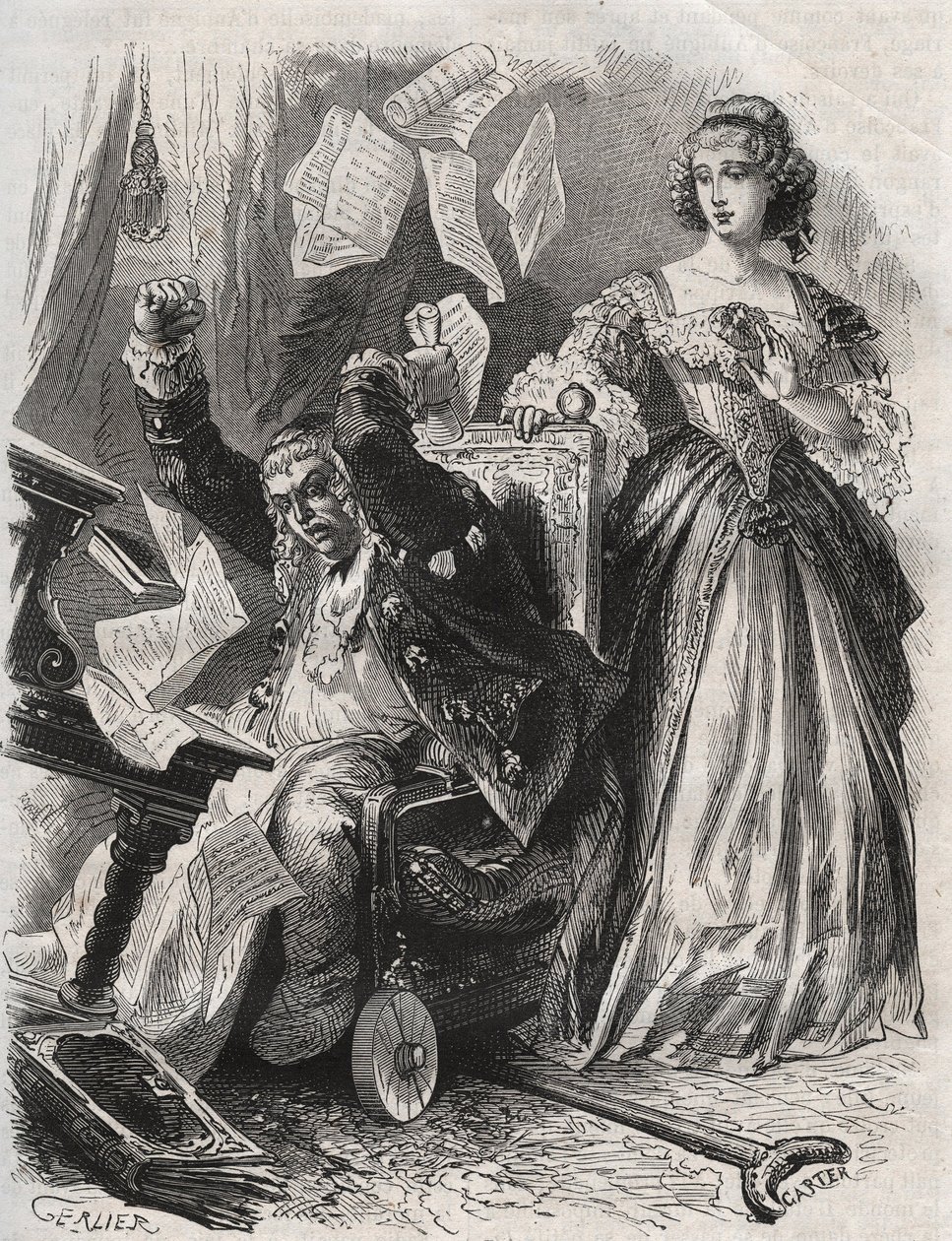 Az őrült düh martalékában tollakat, könyveket és papírokat röpített: Paul Scarron (1610-1660) költő haragja felesége, Francoise d