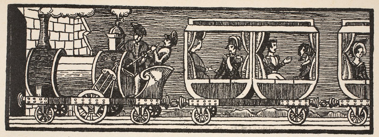 A Párizs és Orleans közötti vasút megnyitása, 1843. május 3., Boris Mestchersky (†1957) másolata, illusztrációja a Histoire de la Nation Francaise, Sciences, I. és II. kötetből, Gabriel Hanotaux alkotó: French School