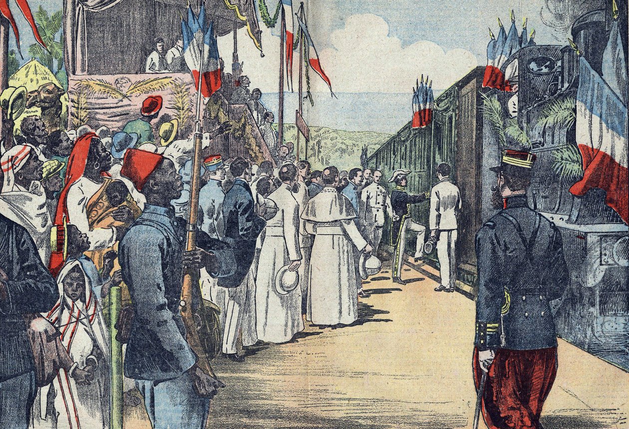 A Thies és Kayes közötti, Szenegállal összekötő vasútvonal felavatása, 20. század eleje alkotó: French School